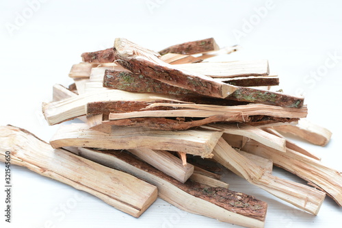 Dry firewood from the mountains for campfire