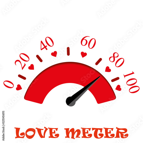 Love meter, Valentine's Day card design element.