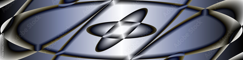 Fototapeta premium Digital art, high resolution panoramic abstract 3D objects, Germany