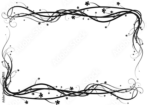 ivy vine printable frame. weaving plants vector image illustration