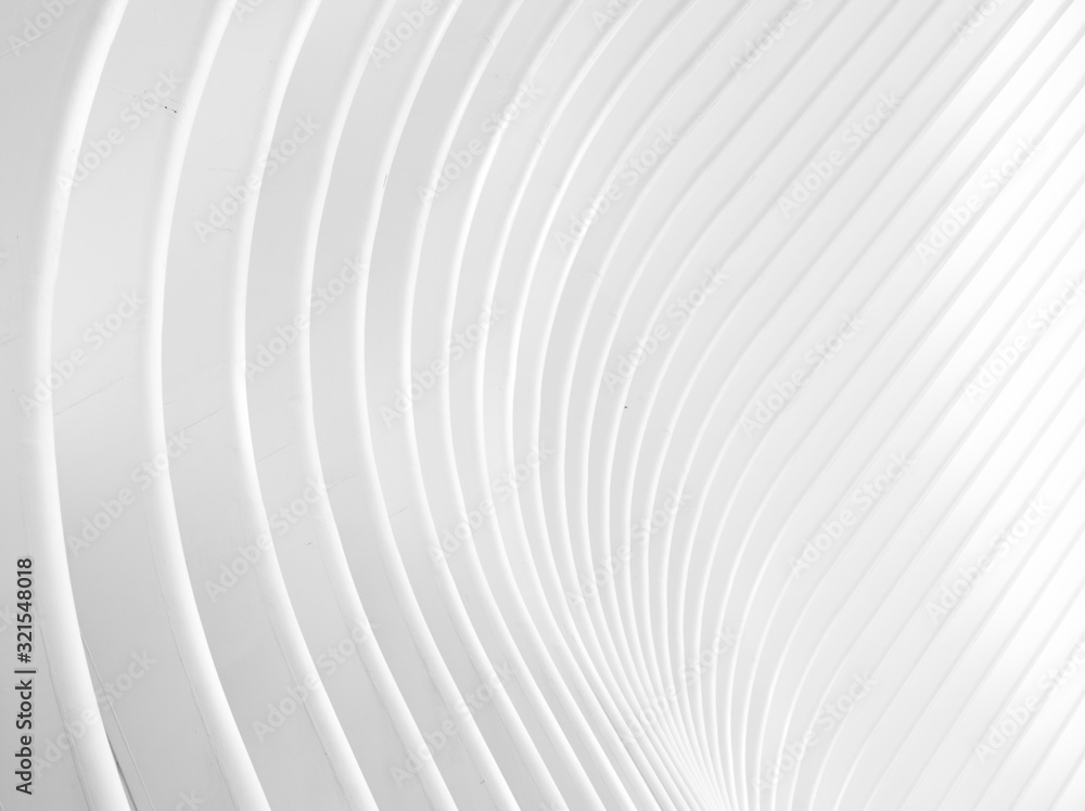 Fototapeta Streszczenie tło linii tworzących falę. Minimalny biały papier geometryczny. Biała tekstura na tle.