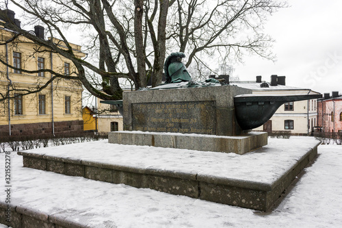 Helsinki, Finland. Tomb of Augustin Ehrensvard, Swedish military officer, military architect and creator of the Suomenlinna Sveaborg fortress photo