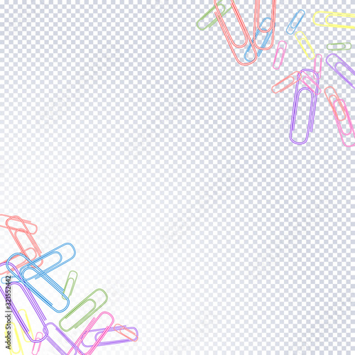 Background clerical colorful paper clips