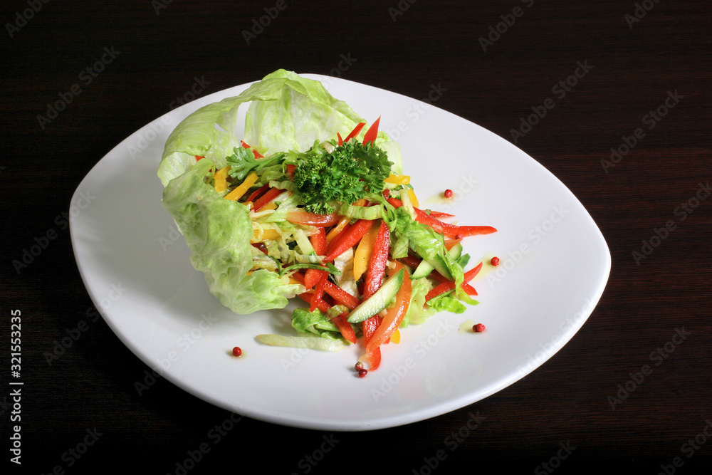 Healthy salad with vegetables with olive oil Healthy salad with vegetables with olive oil