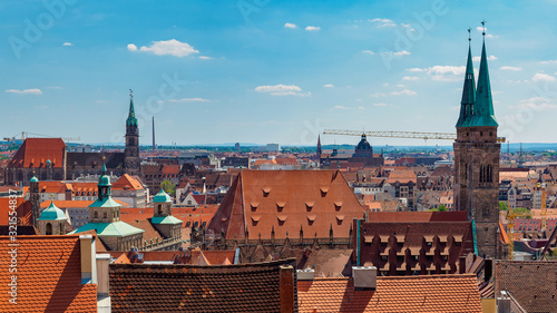 Obraz na płótnie Cityscape panorama of Nuremberg, Middle Franconia, Bavaria, Germany, Europe w salonie