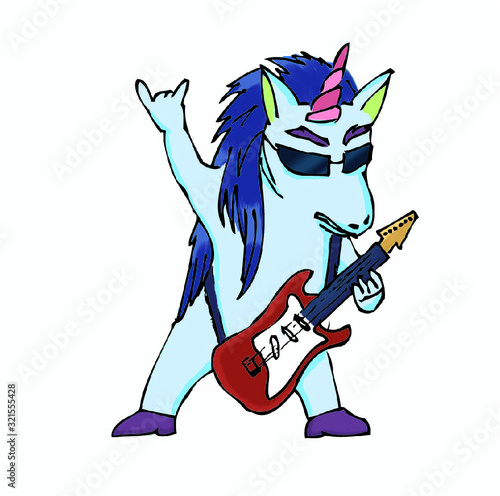 Licorne guitare metal couleur détouré