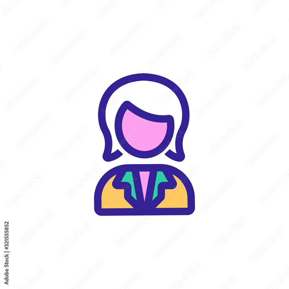 Business woman icon vector. Thin line sign. Isolated contour symbol illustration Business woman icon vector. Thin line sign. Isolated contour symbol illustration