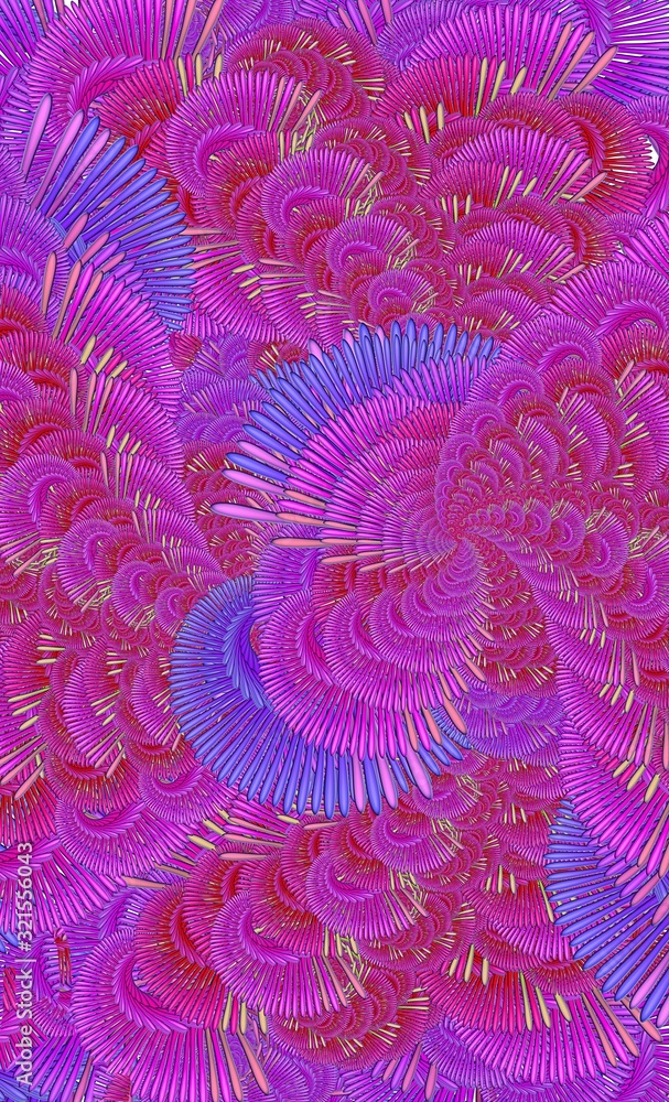 Bionical fractal pattern in ar deco style