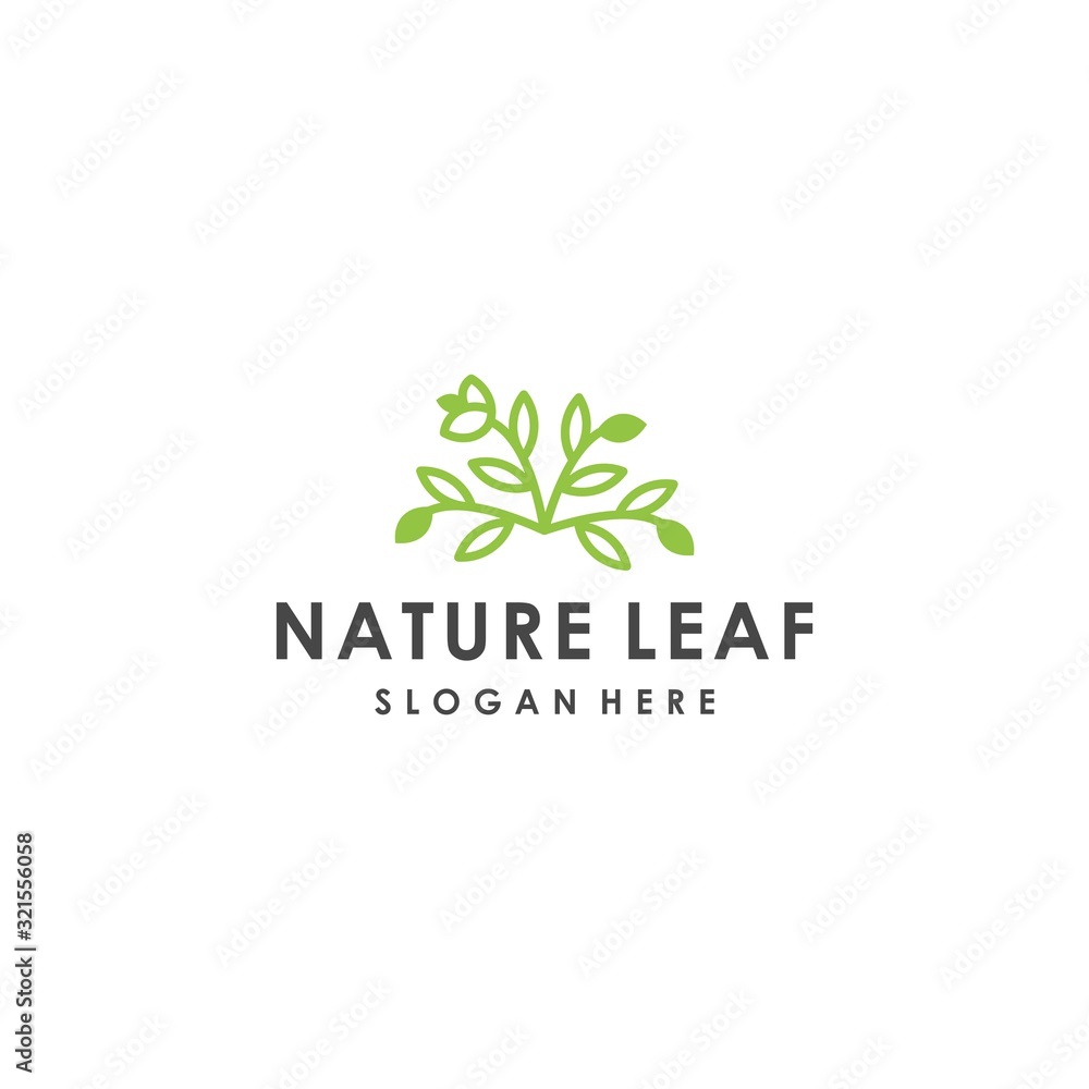 Abstract green leaf flower logo icon vector design Abstract green leaf flower logo icon vector design