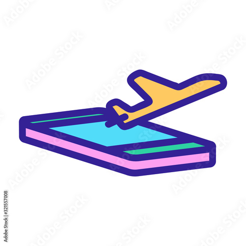 plane app icon vector. Thin line sign. Isolated contour symbol illustration