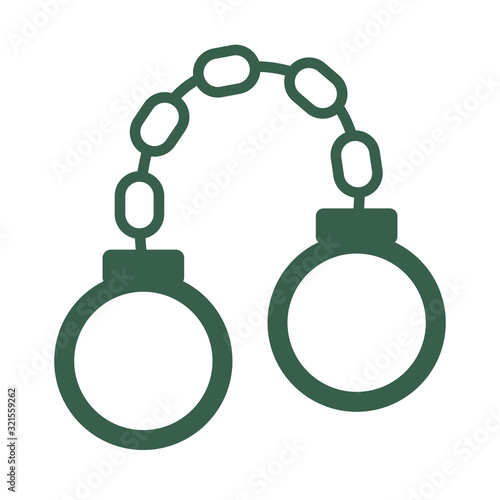 handscufs metal accessory isolated icon