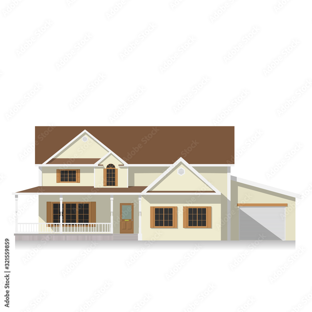 Classical american house Flat icon