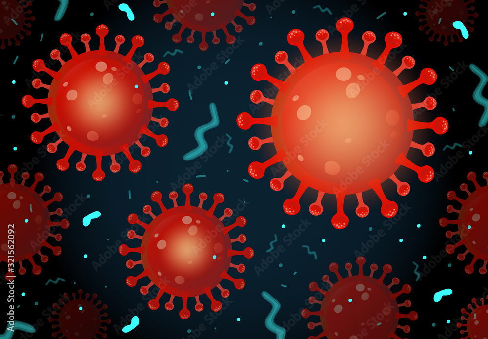 Cov virus, infectious bacterial cells vector illustration Cov virus, infectious bacterial cells vector illustration