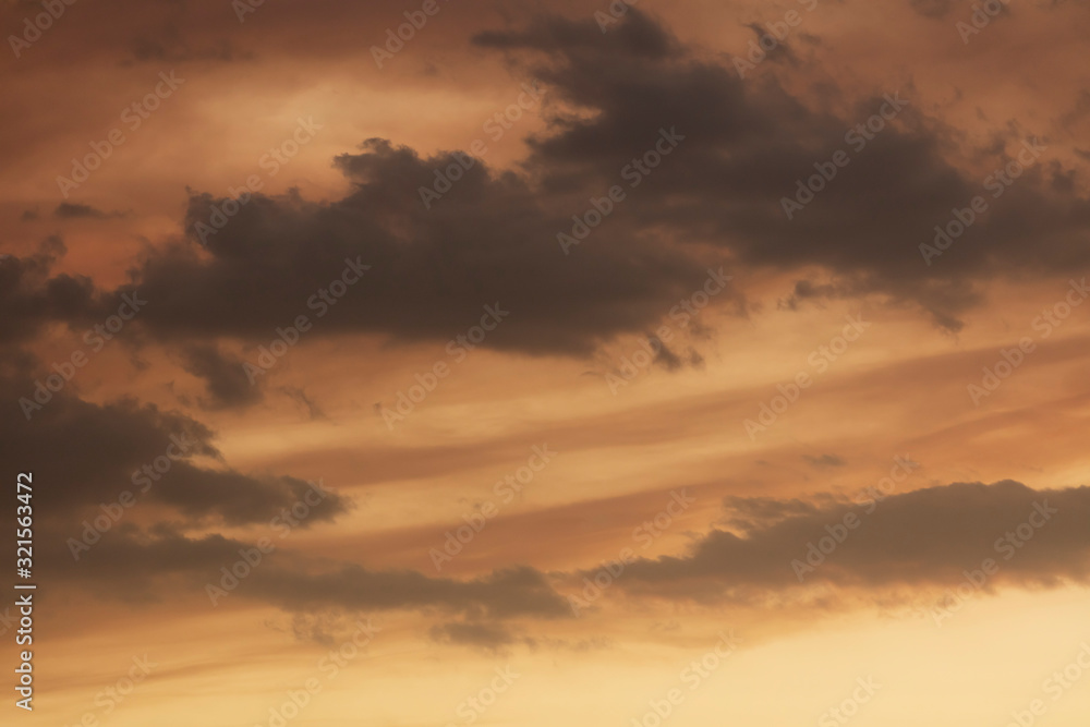 Red sunset clouds due to bush fire smoke in The Blue Mountains in Australia Red sunset clouds due to bush fire smoke in The Blue Mountains in Australia