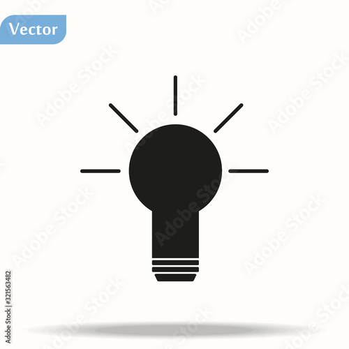 lightbulb icon idea symbol on white background- vector