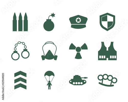 bundle of military set icons