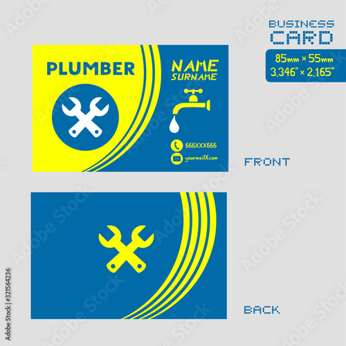 Design of plumber visit card