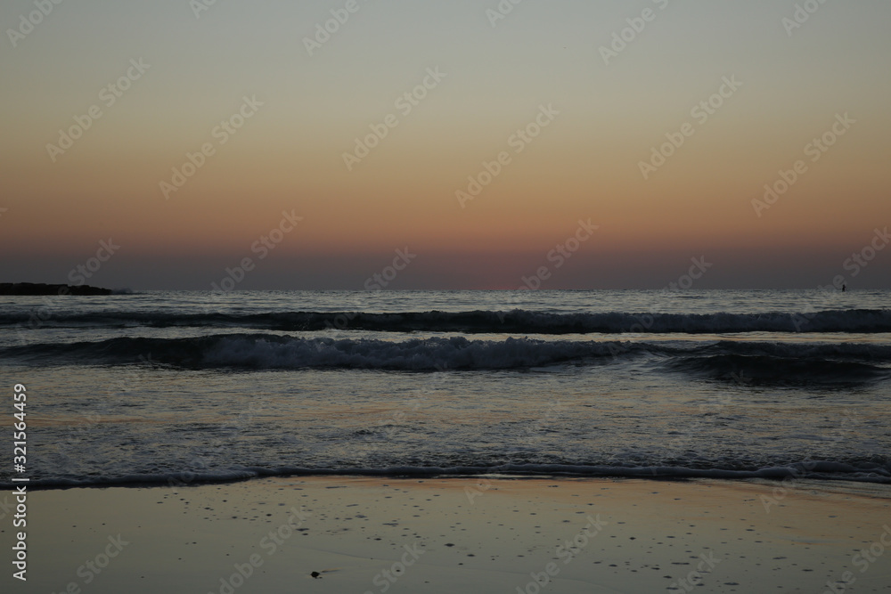 beautiful sunset or sunrise on the beach