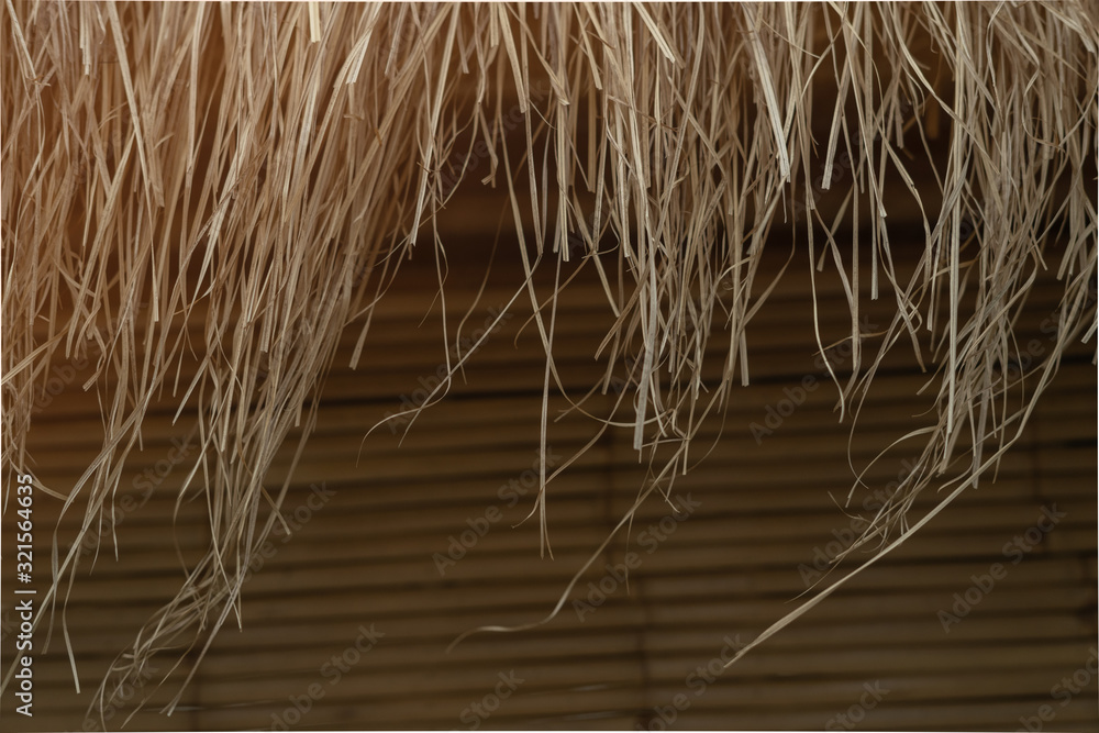 Fototapeta premium The wind is blowing from thatched roofs. Bamboo hut