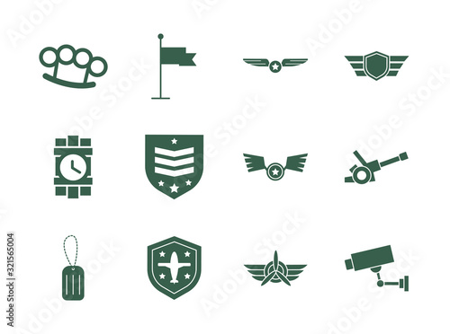 bundle of military set icons