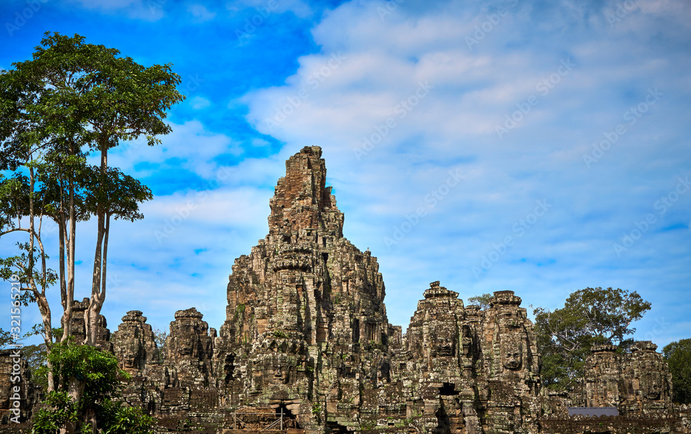 Fototapeta premium Bayon Angkor wat temple ruins siem reap cambodia asia