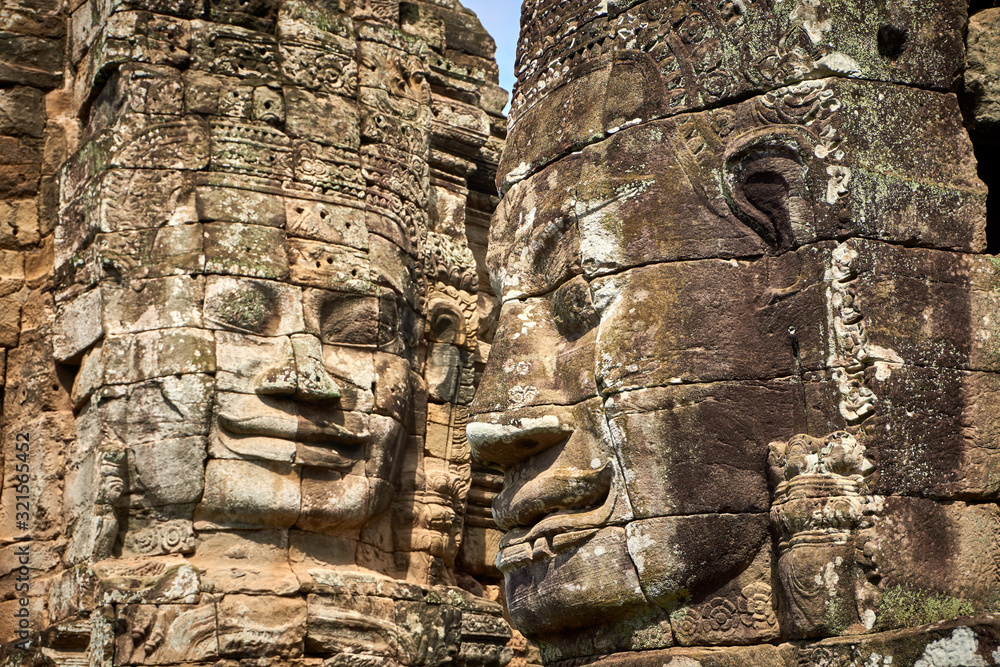 Fototapeta premium Bayon Angkor wat temple ruins siem reap cambodia asia