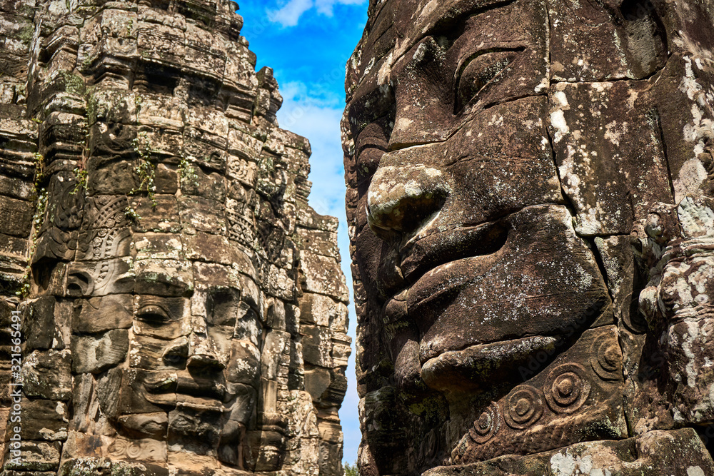 Fototapeta premium Bayon Angkor wat temple ruins siem reap cambodia asia