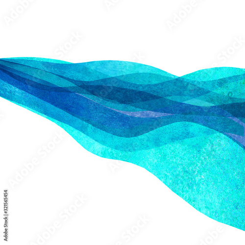 Watercolor transparent wave...