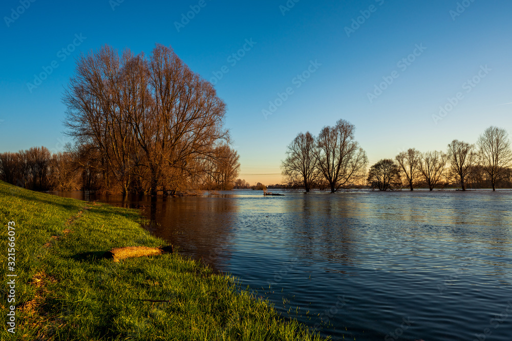 Flood on the Rhine near Leverkusen, Germany. Flood on the Rhine near Leverkusen, Germany.