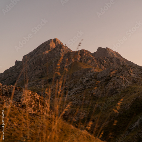 Photography sunset in mountains