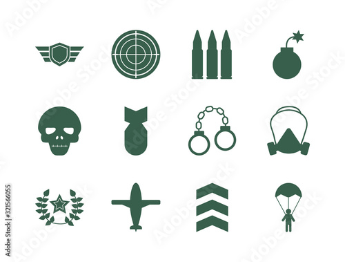 bundle of military set icons