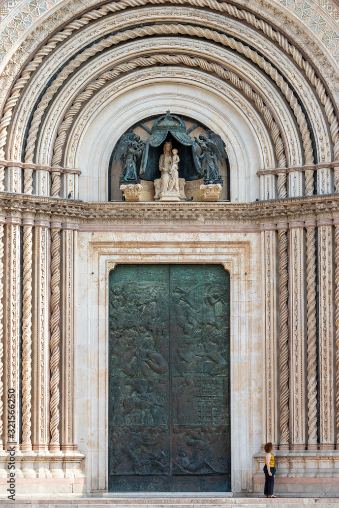 Detail of the facade of Orvieto Cathedral