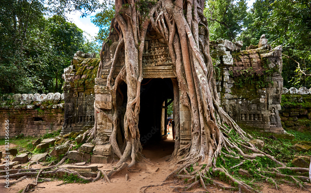 Fototapeta premium Ta som Angkor wat temple ruins siem reap cambodia asia