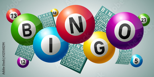 Bingo Balls with Bingo Cards
