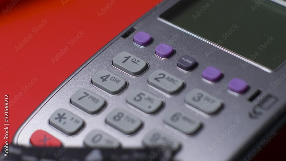 gray terminal in the store girl pays by credit card gray terminal in the store girl pays by credit card