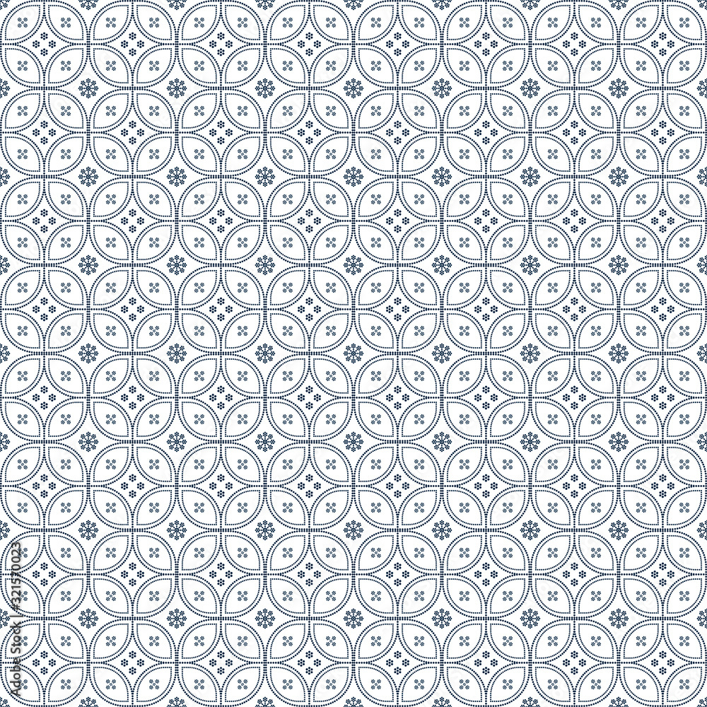 Seamless pattern flower batik texture with dots geometric design. home wallpaper decoration. elegant fabric texture design. Batik Textile Design