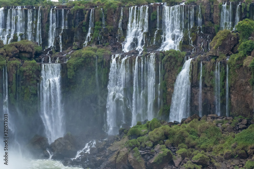 The awe inspiring Iguazu Falls (Iguaçu , waterfalls of the Iguazu River on the border between Argentina and Brazil. The largest waterfall in the world