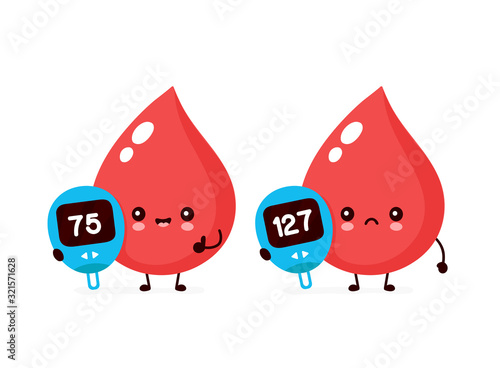 Cute blood drop with measuring device
