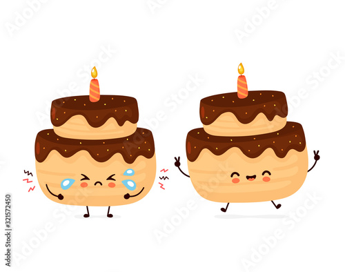 Cute happy and cry layered birthday party cake
