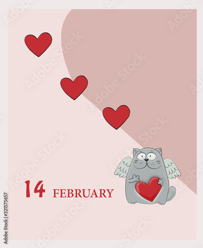 et of cards for Valentine's day in pink and blue