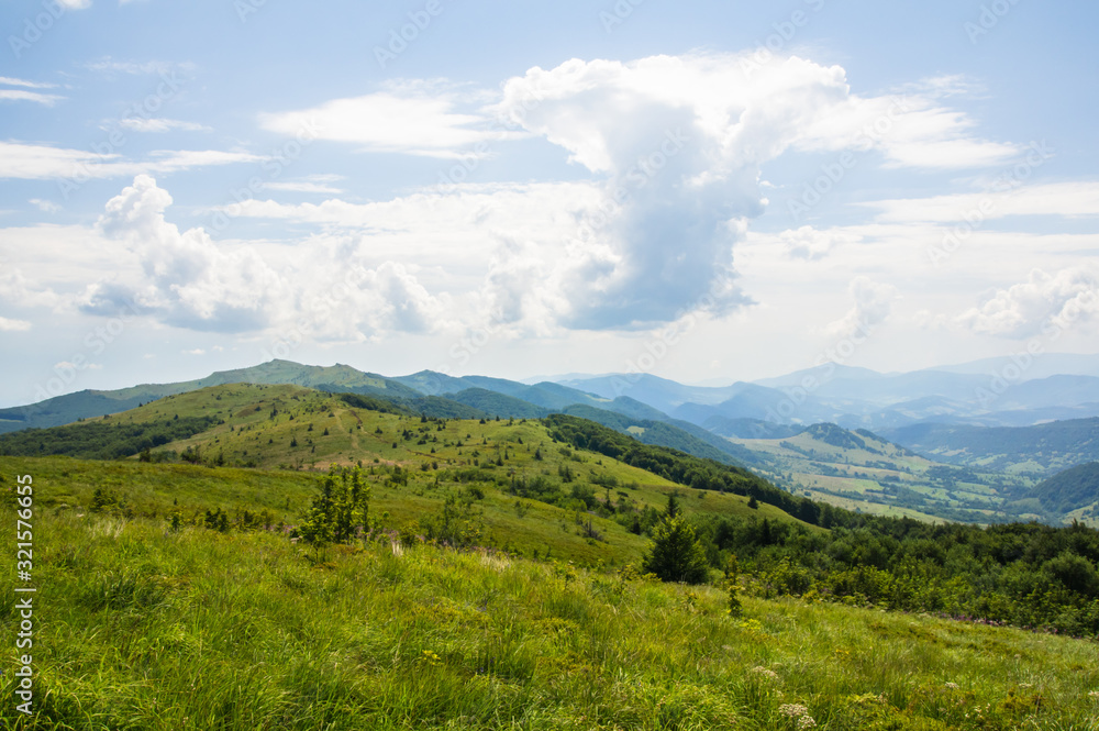 Mountain range in Bieszczady Mountains Poland Mountain range in Bieszczady Mountains Poland