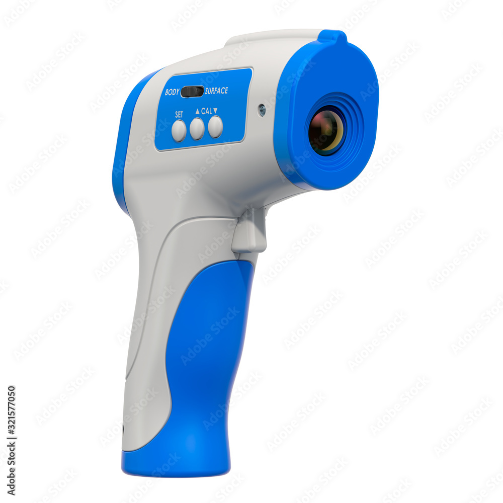 IR Infrared Thermometer, Digital Non-contact. 3D rendering IR Infrared Thermometer, Digital Non-contact. 3D rendering