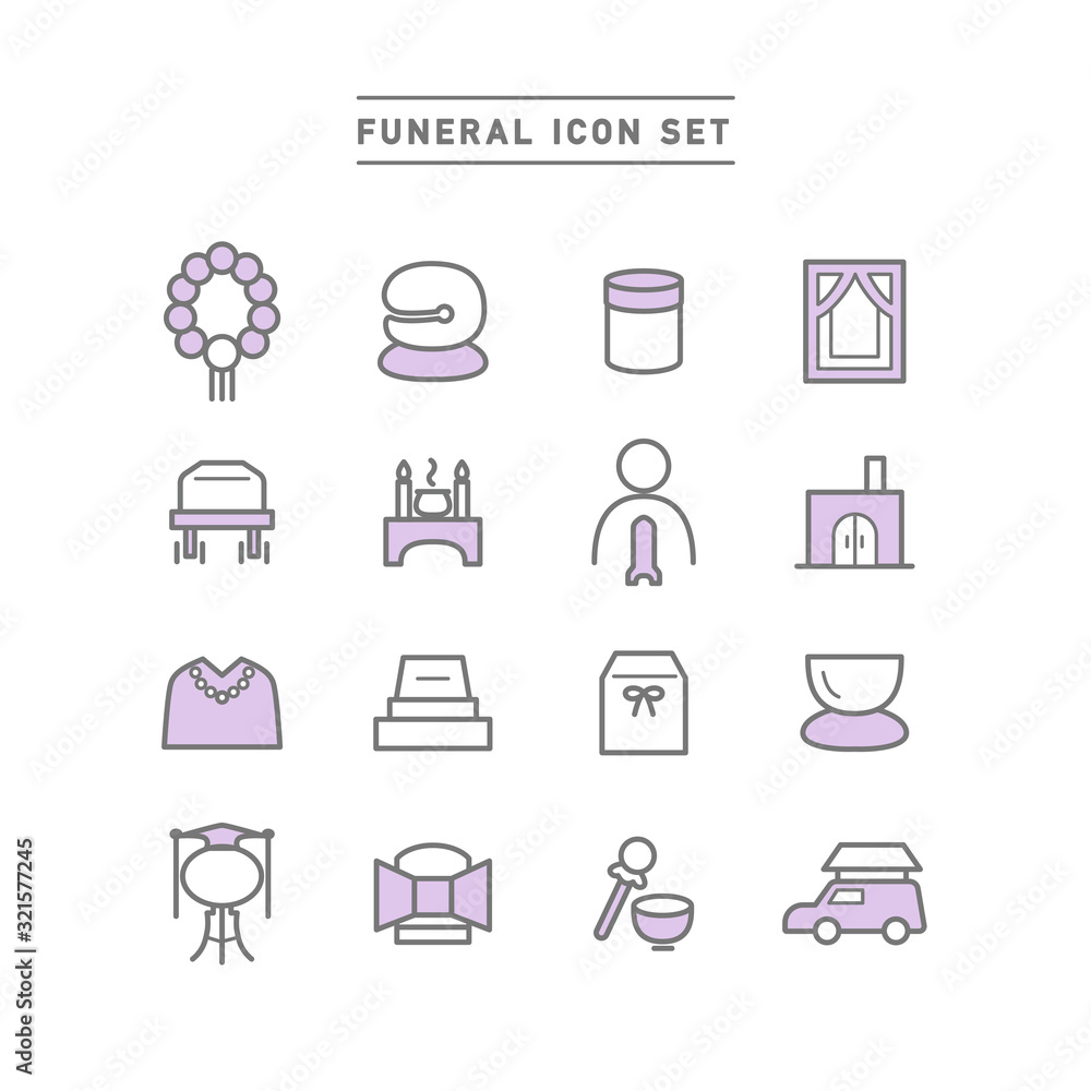 FUNERAL ICON SET FUNERAL ICON SET