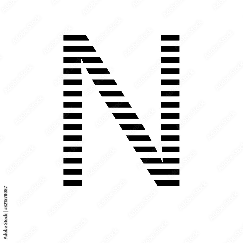 N, decorative letters, black and white, in patterns, alphabet