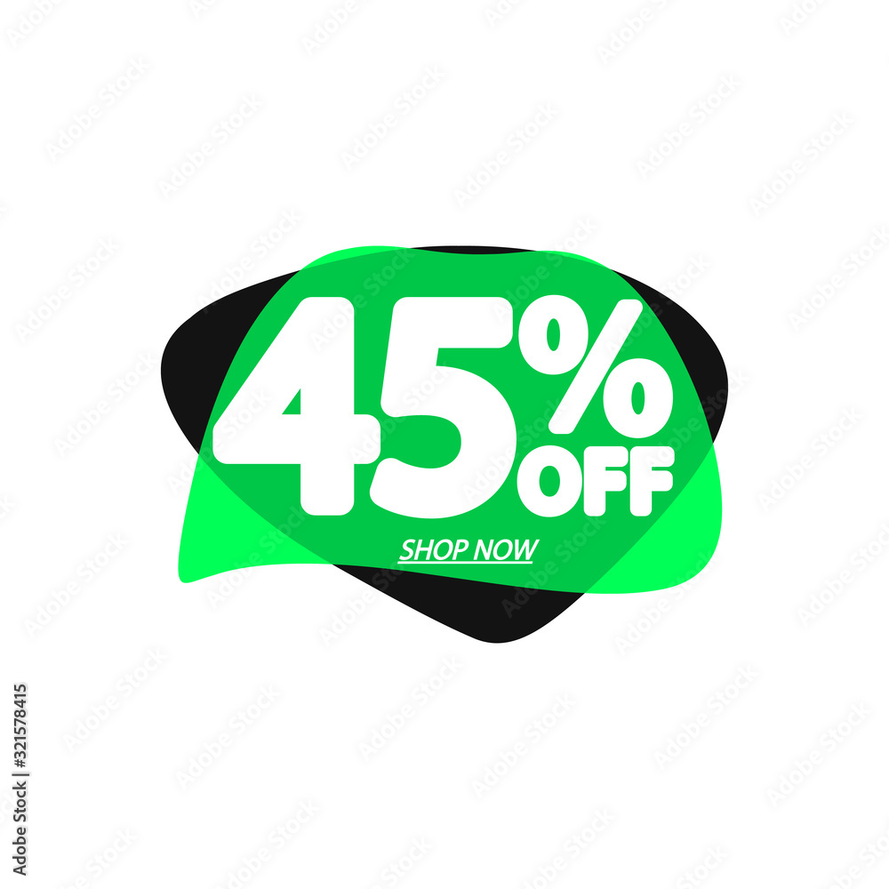 Sale 45% off, bubble banner design template, discount tag, app icon, vector illustration Sale 45% off, bubble banner design template, discount tag, app icon, vector illustration