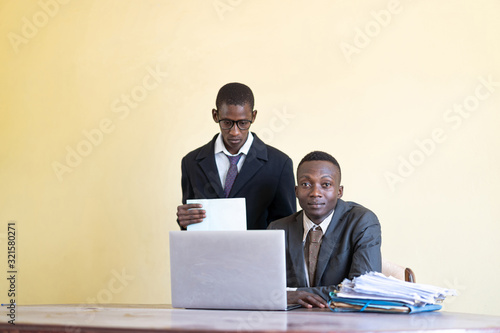 Picture of Businessmen at the workplace happy in the heart of Africa