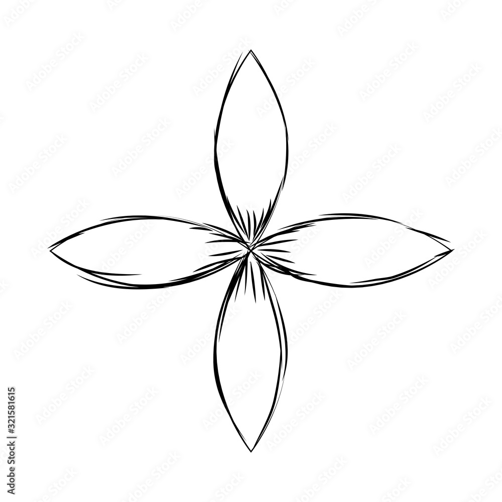 Isolated sketch of a flower Isolated sketch of a flower
