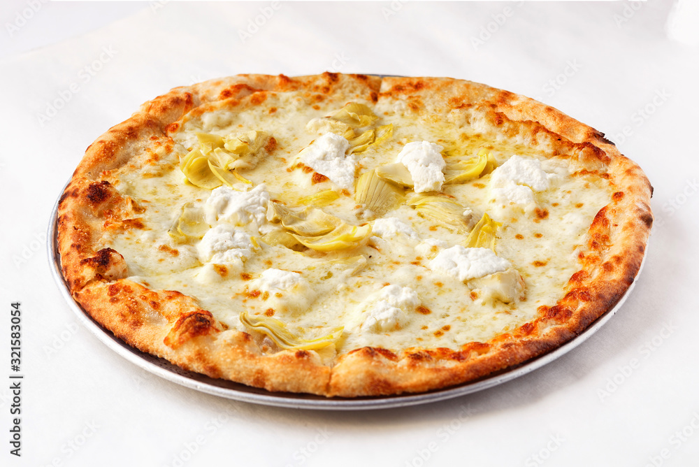 White Pizza with Artichokes