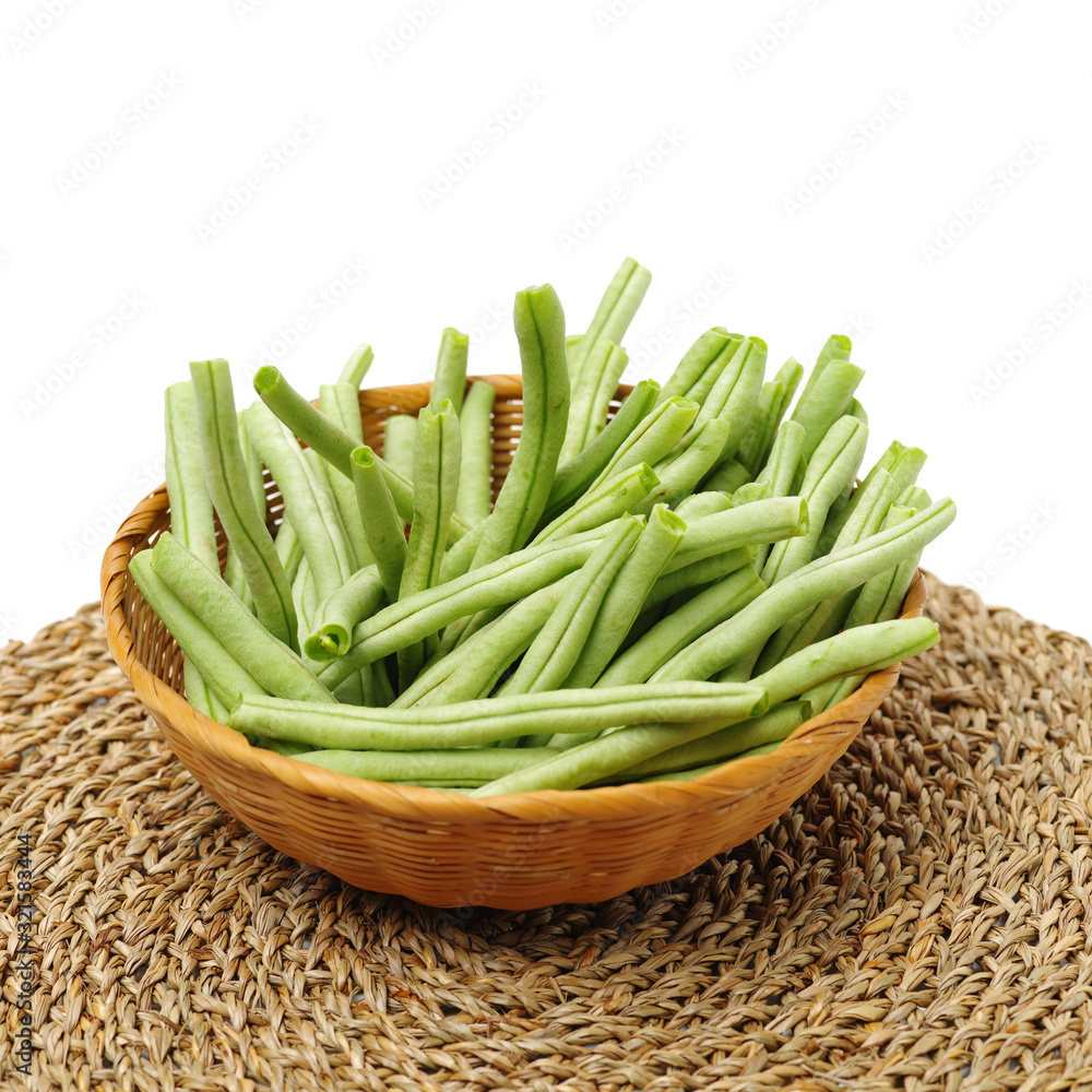 Green kidney bean on white background Green kidney bean on white background