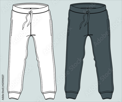 sportswear design template, sweatpant, jogging trousers